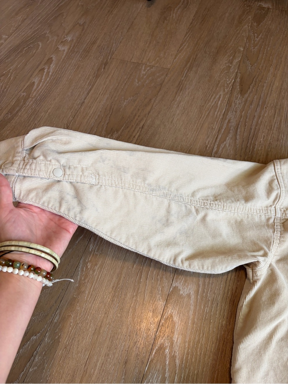 Aerie Lightweight 100% Cotton Corduroy Half-Zip Shirt Jacket - Beige - Picture 8 of 10